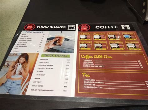 Menu at Sydney Cafe, Sangareddy