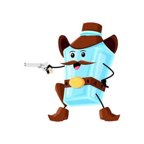 Cartoon pulque garrafa cowboy e xerife bandido | Vetor Premium