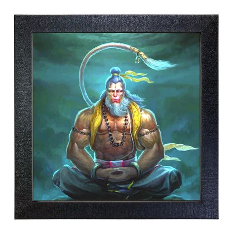 Sehaz Artworks Lord Mahaveer Hanuman Wall Painting | Wall Art | Wall ...