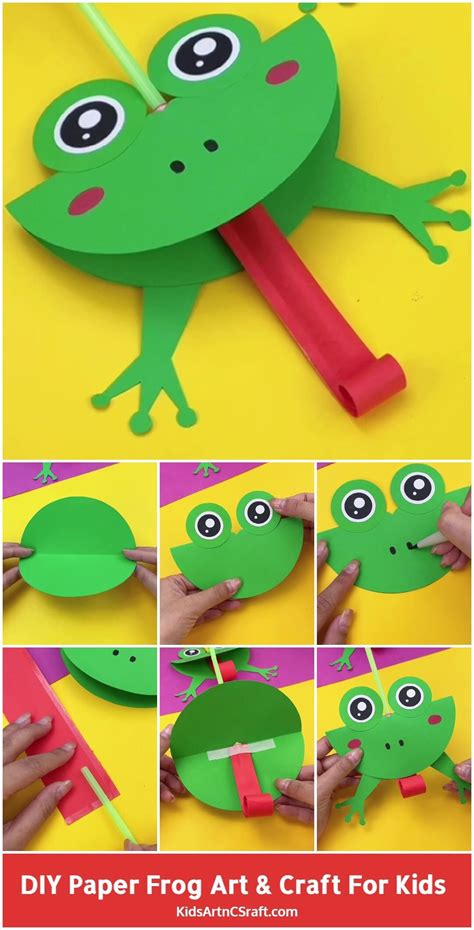 DIY How to Make Paper Frog Art and Craft for Kids-Step by Step Tutorial ...