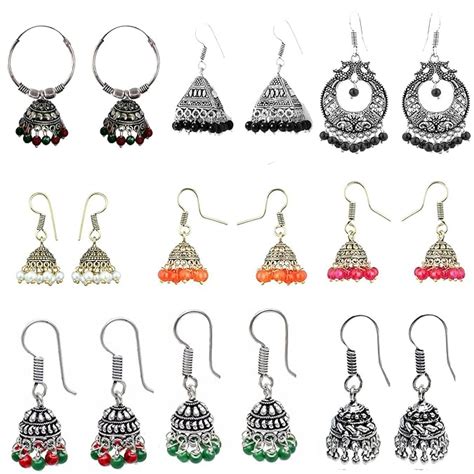 Buy The Trendy Trendz Elegent Oxidised German Silver Dangle Small ...
