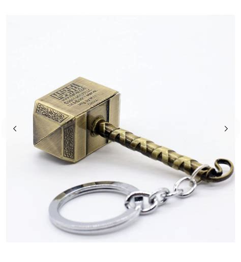 Marvel Avengers Thor Hammer Keychain and Keyring Golden – www.soosi.co.in