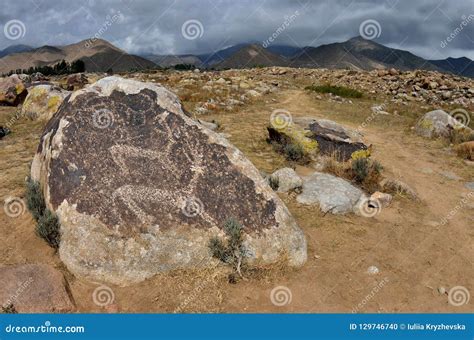 Late Stone Age Art - Ancient Petroglyphs Depicting Deers,archaeological ...