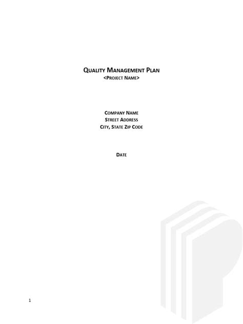 Quality Management Plan Example PDF 的图像结果