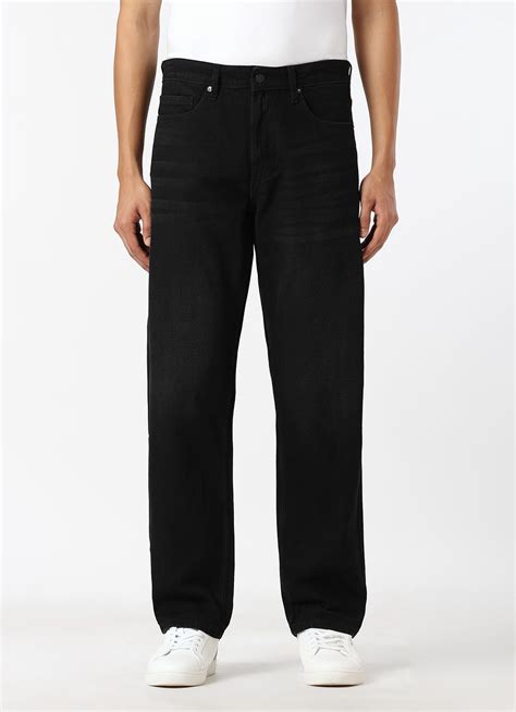Men Black Baggy Fit Mid Rise Tapered Jeans | Pepe Jeans India