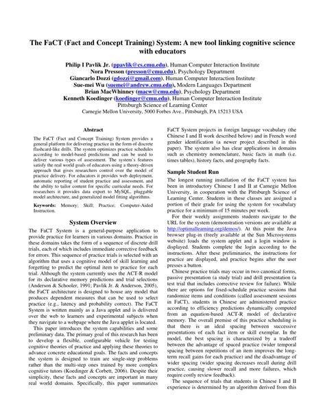 Fact 的图像结果