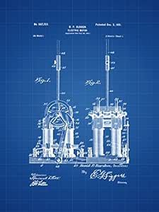 Framable Patent Art Original Ready to Frame Décor Tesla Electric Motor ...