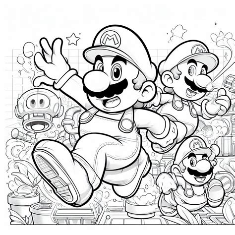 Mario And Luigi Coloring Page