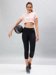 TECHNOSPORT Solid Women Black Tights - Buy TECHNOSPORT Solid Women ...