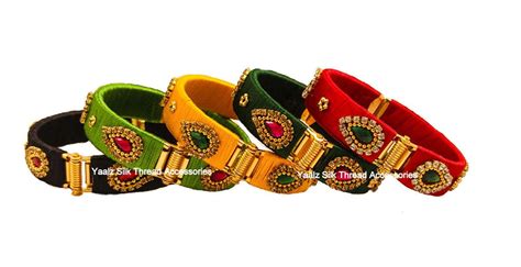 Yaalz Silk Thread Bracelet Bangles In Assorted Colors
