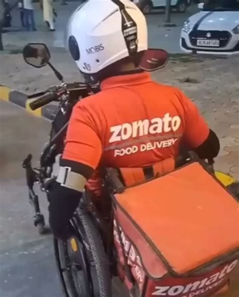 Watch: Zomato Delivery Agent Uses Detachable Motorised Wheelchair