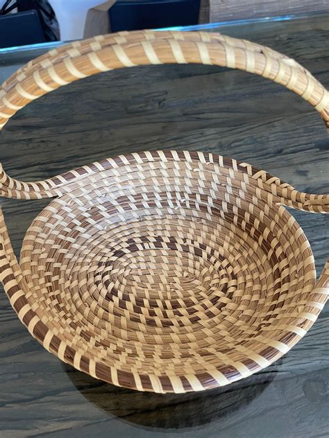 South Carolina Handmade Basket with Handle For Sale at 1stDibs