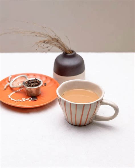 Shop Organic Tea Cup with Hand-Painted Stripes – Teaware – Makaibari Tea