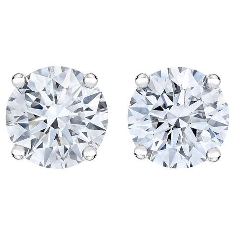 3.48 Carat Diamond Solitaire 14 Karat White Gold Pendant Stud Earrings ...