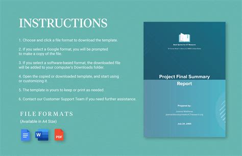 Project Final Summary Report Template in Word, PDF, Google Docs ...