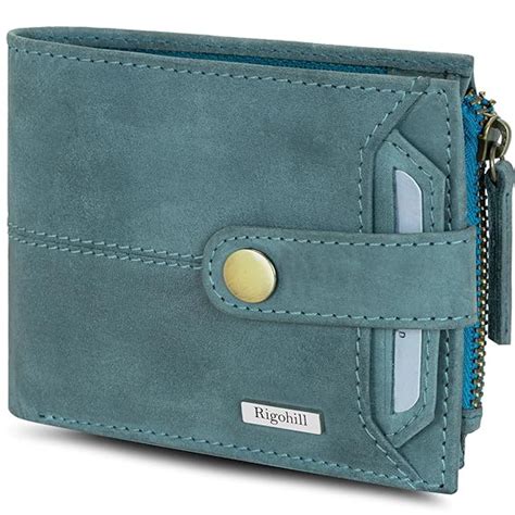 Buy RIGOHILL Doger Aqua Zimmer Mens Leather Wallet | Genuine Leather ...
