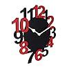 Sehaz Artworks 'Big Num' Black and Red Wood Wall Clock (25.5 cm x 25.5 ...