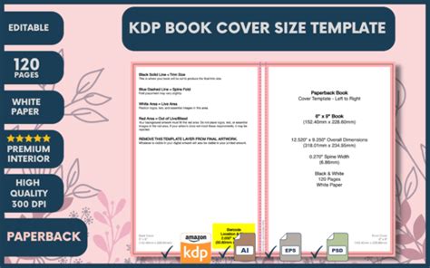 KDP Paperback Book Cover Size Template Graphic by Efel Design · Creative Fabrica