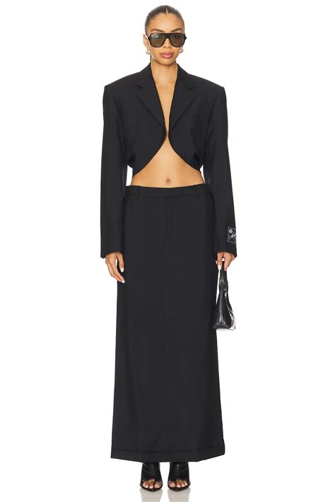Alexander Wang Cropped Drape Back Blazer in Black | REVOLVE