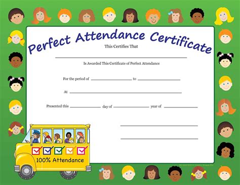 Perfect Attendance Certificate Template - Templates.maexproit.com