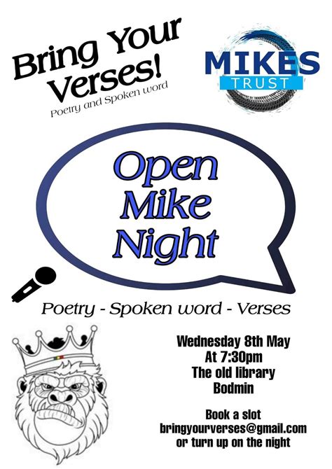Bring Your Verses: Open Mike Night, The Old Library, 10 Lower Bore St ...