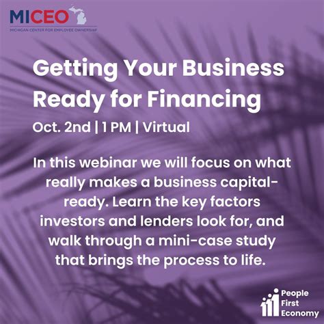 🌟 Beyond paperwork: true capital readiness. Join Michigan Center for Employee Ownership (MICEO ...