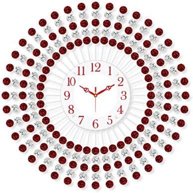 Buy eCraftIndia Diamond Series Analog Iron and Crystal Wall Clock (36 ...