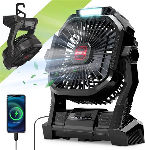 Amazon.com: Portable Battery Operated Fan Rechargeable Camping Fan with ...