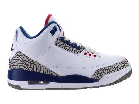Mens Air Jordan Retro 3 III "True Blue" White - Cement Grey - Varsity ...