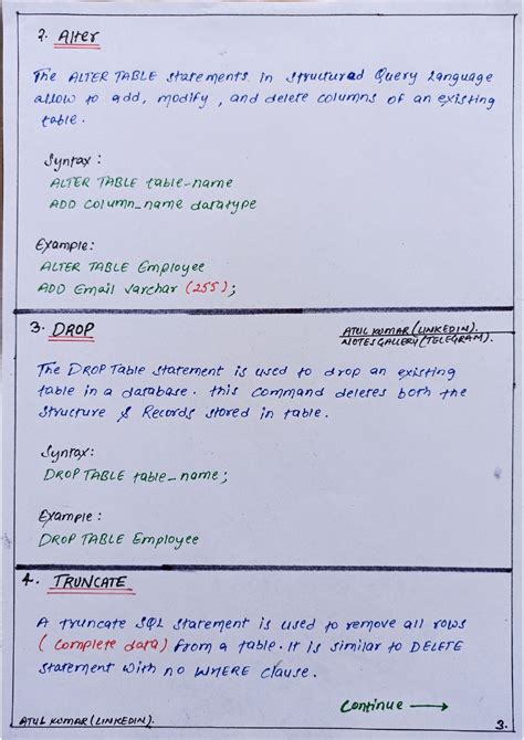 Image result for SQL Handwritten Notes PDF