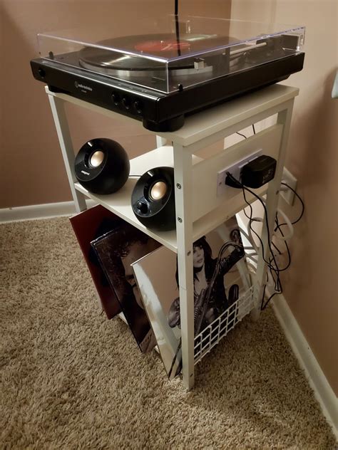 Yoobure 3 Tier Record Player Stand White : Amazon.in: Home & Kitchen