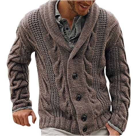 Walmart Men's Cardigan Sweater, Long Sleeve, Button Up, Knit Open Front ...