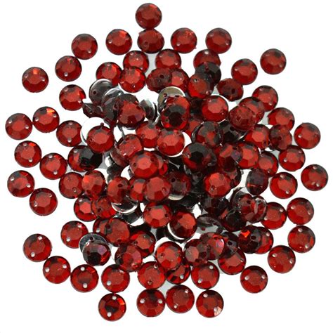 Buy Round Shape Flat Back Rhinestones online in Dark Red Color ...