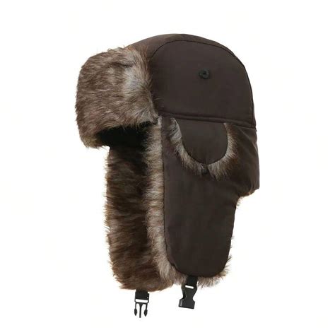 1pc A Winter Velvet Lei Feng Hat Warm Hat Polyester Waterproof Hunter ...