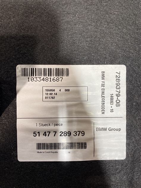 BMW 428i XDrive 2014 Rear Trunk Floor Mat Carpet Cargo Cover OEM | eBay