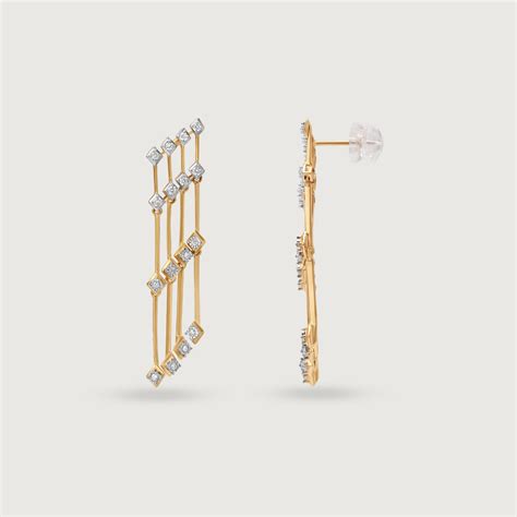 Starry Symmetry 14KT Diamond Drop Earrings