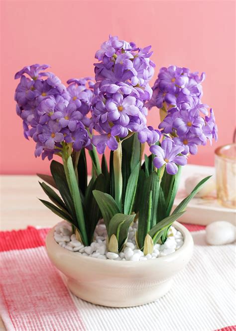Get Artificial Purple Hyacinth Bonsai with Off-White Ceramic Pot at ...