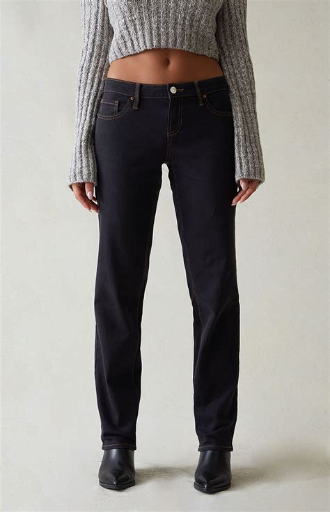 PacSun Stretch Black Low Rise Straight Leg Jeans | PacSun