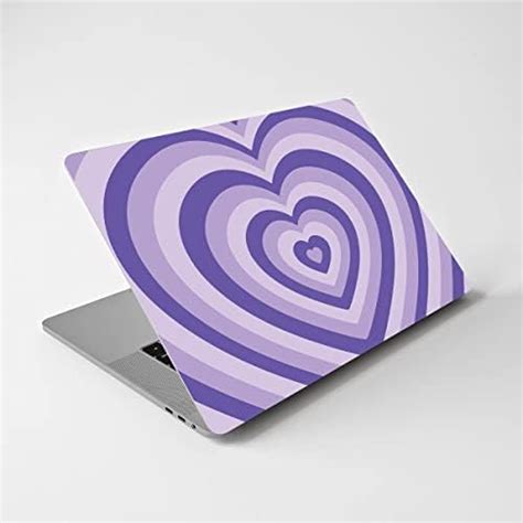 PrintCrown Purple Heart Laptop Skin/Sticker Combo for Laptops Upto 15.6 ...