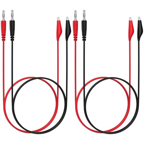 SDTC Tech Banana Plug to Alligator Clip Test Leads 1m Length Crocodile ...