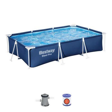 Piscina elevada retangular 3mx2,01mx66cm Bestway Steel Pro