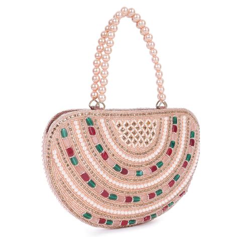 Buy Bag Pepper Latest Handicraft Women's Embroidered Bridal Handbag ...