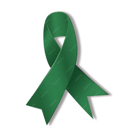 Premium PSD | Green cancer leather ribbon
