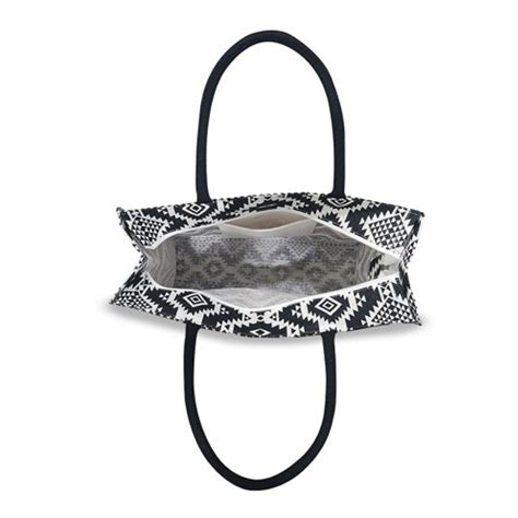 Unisex Geometric Printed Structured Handheld Bag