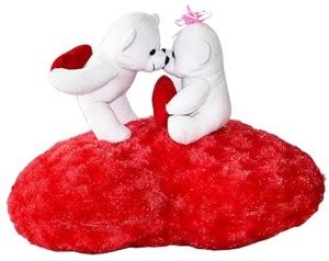 Zexsazone Soft Teddy Bear Kissing Sitting on Red Love Heart Soft Toy ...