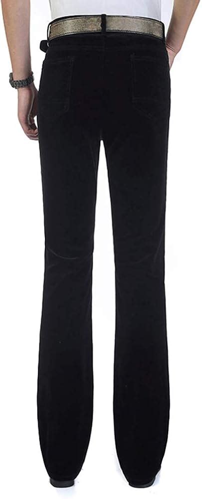 Buy HAORUN Men Corduroy Bell Bottom Flares Pants Slim Fit 60s 70s ...