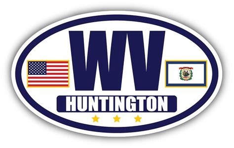 Flag of West Virginia / American Flag Oval 3M Vinyl Bumper Sticker ...