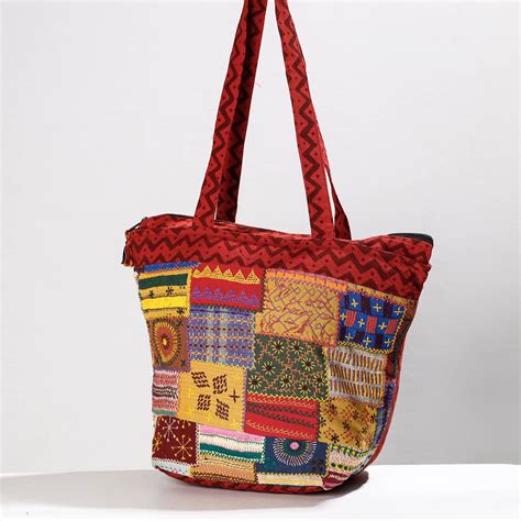 Buy Lambani Hand Embroidery Patchwork Cotton Shoulder Bag Online at ...