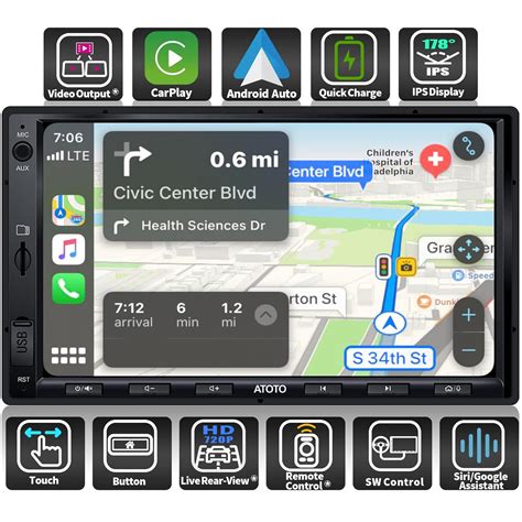 ATOTO F7 SE 7 Inch Double DIN Car Radio Digital Media Receiver, CarPlay ...
