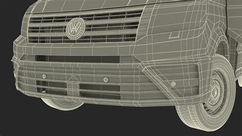 3D Volkswagen Crafter Van 2024 Black Color Rigged | 3D Molier International